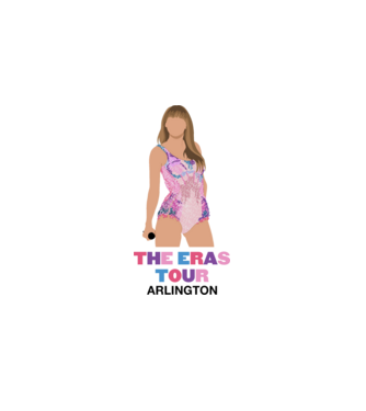 Taylor Swift The Eras Tour Arlington 4 model alb pe tricou