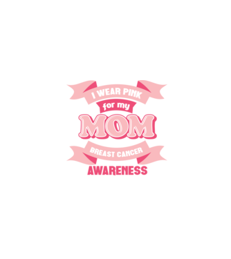 I wear pink for my mom model negru pe tricou