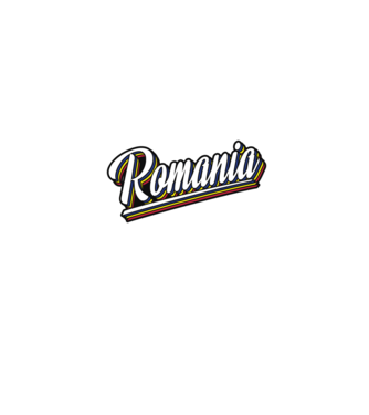 România retro model alb pe tricou