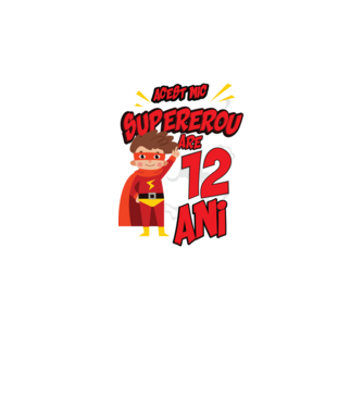 Acest mic supererou are 12 ani model negru pe tricou
