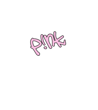 PINK model alb pe tricou