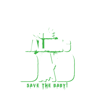 Walking dad green model alb pe tricou