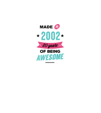 MADE in 2002 model alb pe tricou