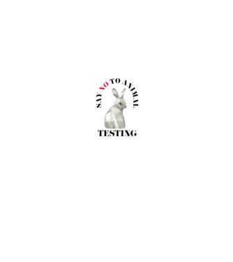 Say NO to animal testing model alb/roșu pe tricou
