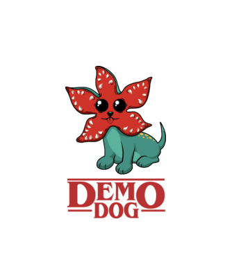 cute demodog model alb pe tricou