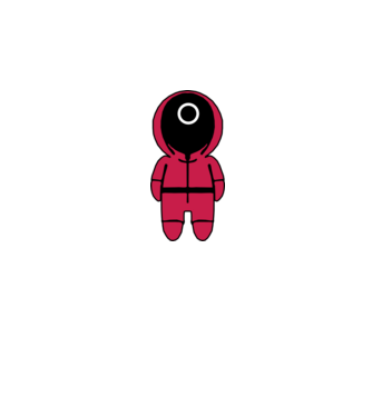 squid game figure model negru pe tricou