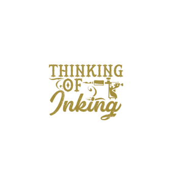 Thinking of inking model negru pe tricou