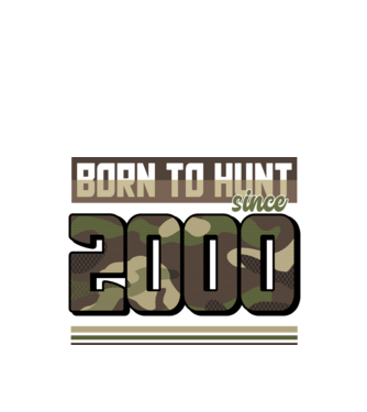 Born to hunt since 2000 model negru pe tricou