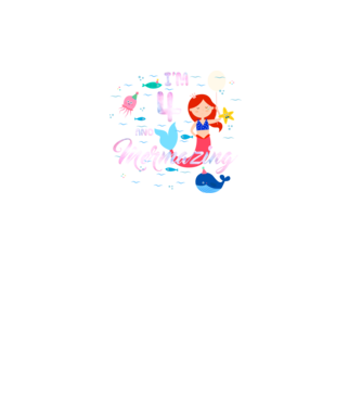 Mermazing Birthday 4 model negru pe tricou