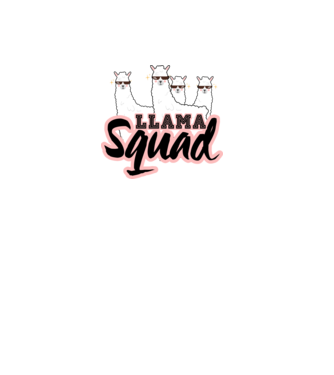 Llama squad model negru pe tricou