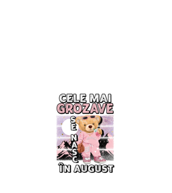 RETRO teddy fetişcană AUGUST model alb pe tricou