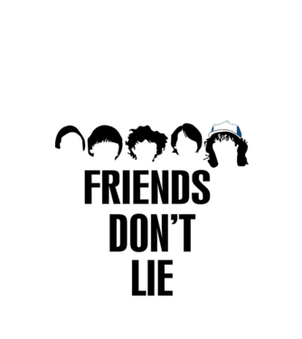 friends dont lie stranger things model alb pe tricou
