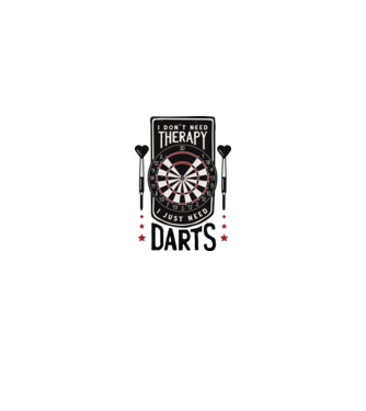 Darts Therapy model alb pe tricou