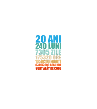 De 20 ani - luni - zile - ore - minute - secunde - sunt atât de cool model negru pe tricou