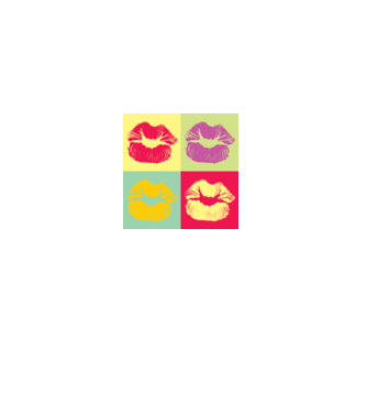 Pop Art Kiss model gri pe tricou