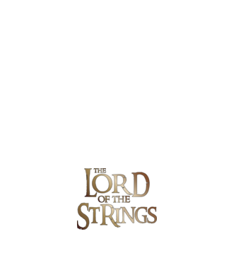 Lord of the Strings model alb pe tricou