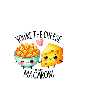 Cheese to my Macaroni model alb pe tricou