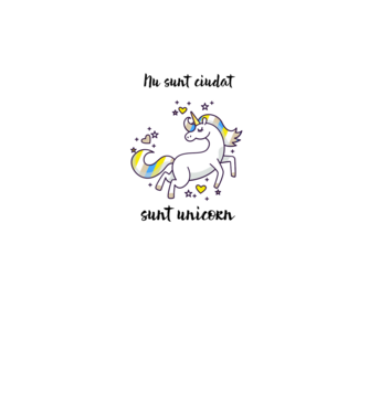 Nu sunt ciudat - sunt unicorn model gri/negru pe tricou