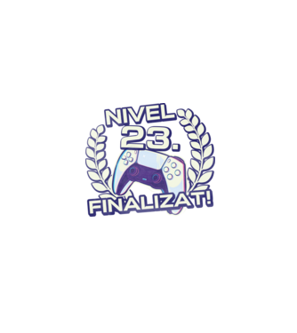 Nivel 23 finalizat! model negru pe tricou