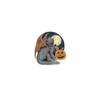 Halloween cica model negru pe tricou