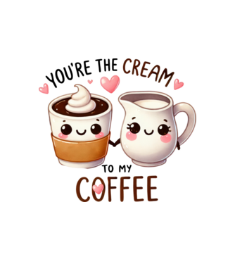 Cream to my Coffee model alb pe tricou