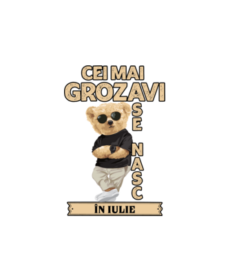 Teddy cel cool iulie model alb pe tricou