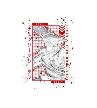 Denji Chainsaw man model alb pe tricou
