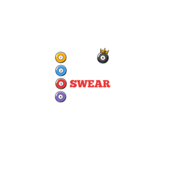Aim swear shoot repeat - biliard v2 model negru pe tricou