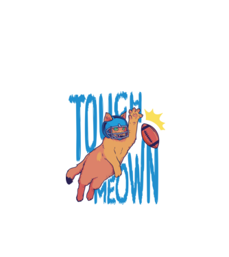 Touch Meow model negru pe tricou