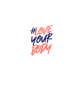 #loveyourbody model alb pe tricou