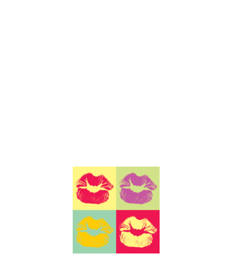 Pop Art Kiss model negru pe tricou