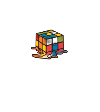 Melted Rubik model negru pe tricou