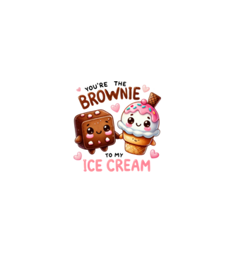 Brownie to my Ice Cream model alb pe tricou