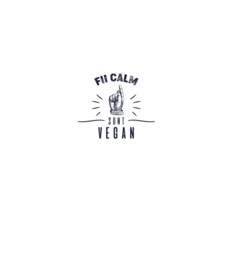 fii calm, sunt VEGAN model alb pe tricou