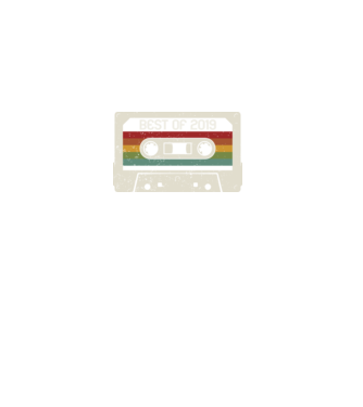 retro tape 2019 vintage model negru pe tricou