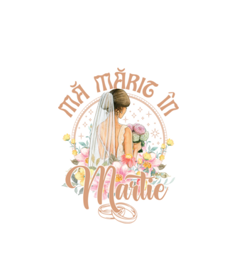 mă mărit - în martie model alb pe tricou