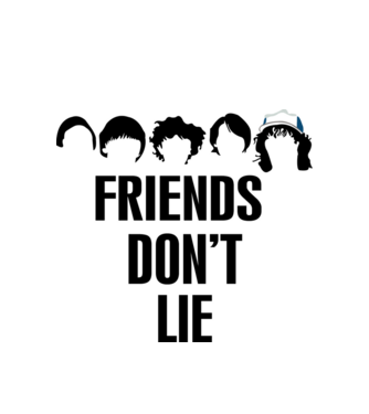 friends dont lie stranger things model alb pe tricou