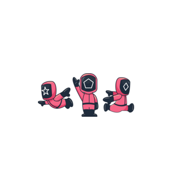 cute squid game toys model alb pe tricou