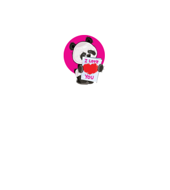 dragoste panda model negru pe tricou