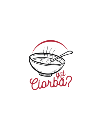 România Got ciorbă model alb pe tricou