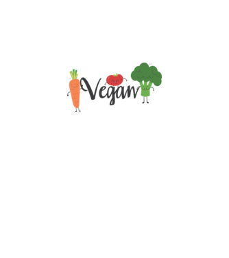 Vegan veggies model alb pe tricou