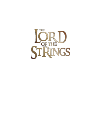 Lord of the Strings model negru pe tricou