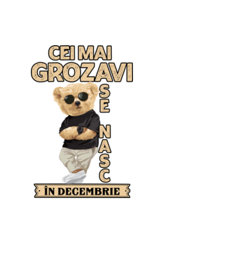 Teddy cel cool decembrie model negru pe tricou