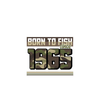 Born to fish since 1965 model negru pe tricou