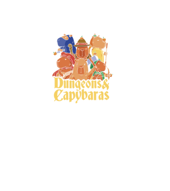 Dungeons and Capybaras model negru pe tricou