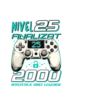 Nivel finalizat 25 2000 model negru pe tricou