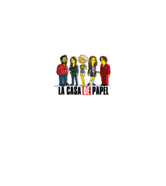 la casa de papel simpson model alb pe tricou
