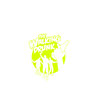 Walking Drunk model negru pe tricou