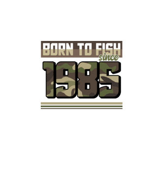 Born to fish since 1985 model negru pe tricou