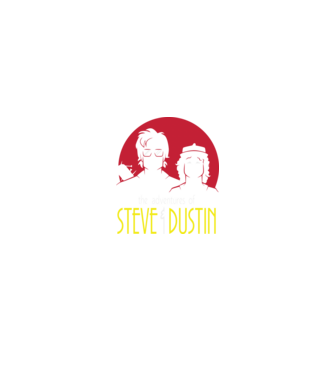 steve and dustin model negru pe tricou
